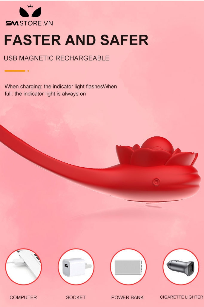 SMT2446 - Vòng đeo dương vật hình bông hoa hồng đường kính 58mm