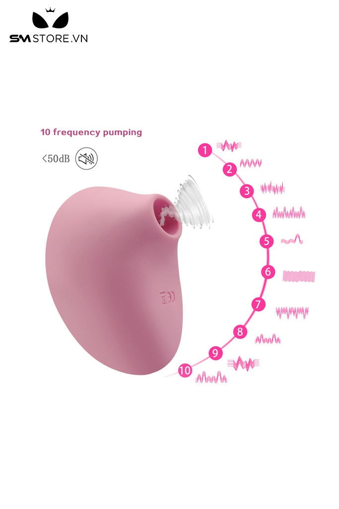 SMT1848 - Máy rung hút âm đạo có 10 tần số rung sạc điện dài 7.6cm