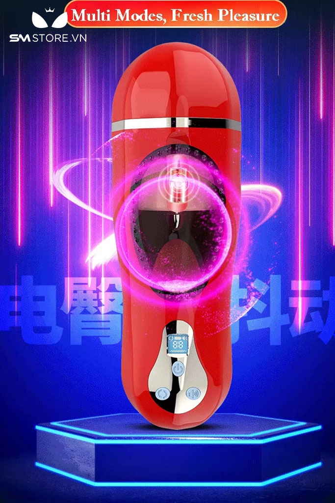 SMT838 - Cốc thủ dâm với âm đạo giả rung liếm dài 23cm x 7cm