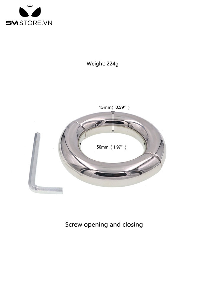 SMT562 - Vòng đeo dương vật inox 3 size thiết kế có vít mở đóng