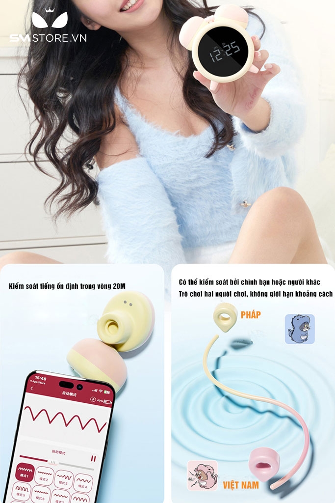 SMT1029 - Đồng hồ rung hút điều khiển qua APP có nhiều tính năng