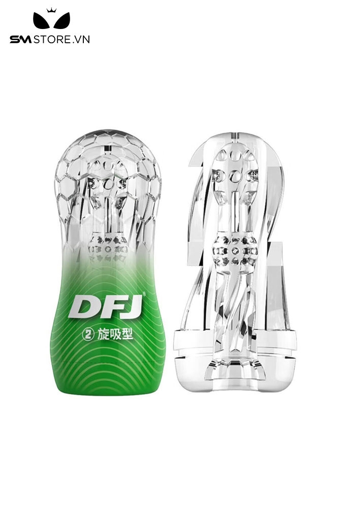 SMT2430 - Cốc thủ dâm trong suốt DFJ có kiểu xoay hút và kích thích