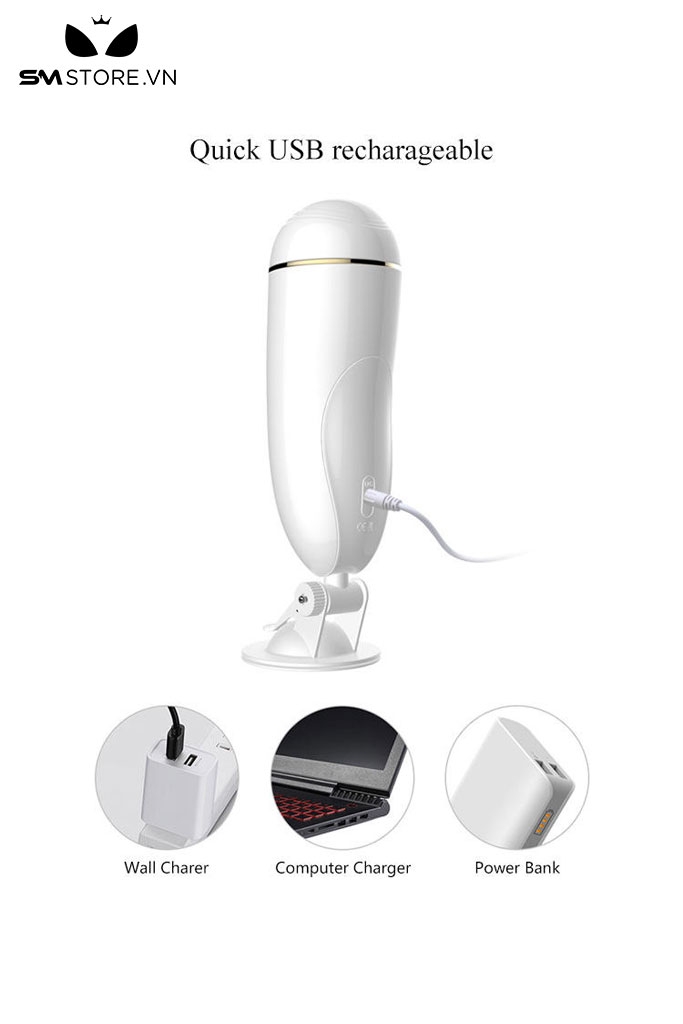 SMT2501 - Cốc thủ dâm gắn tường silicon Fox rung 7 tần số dài 256mm