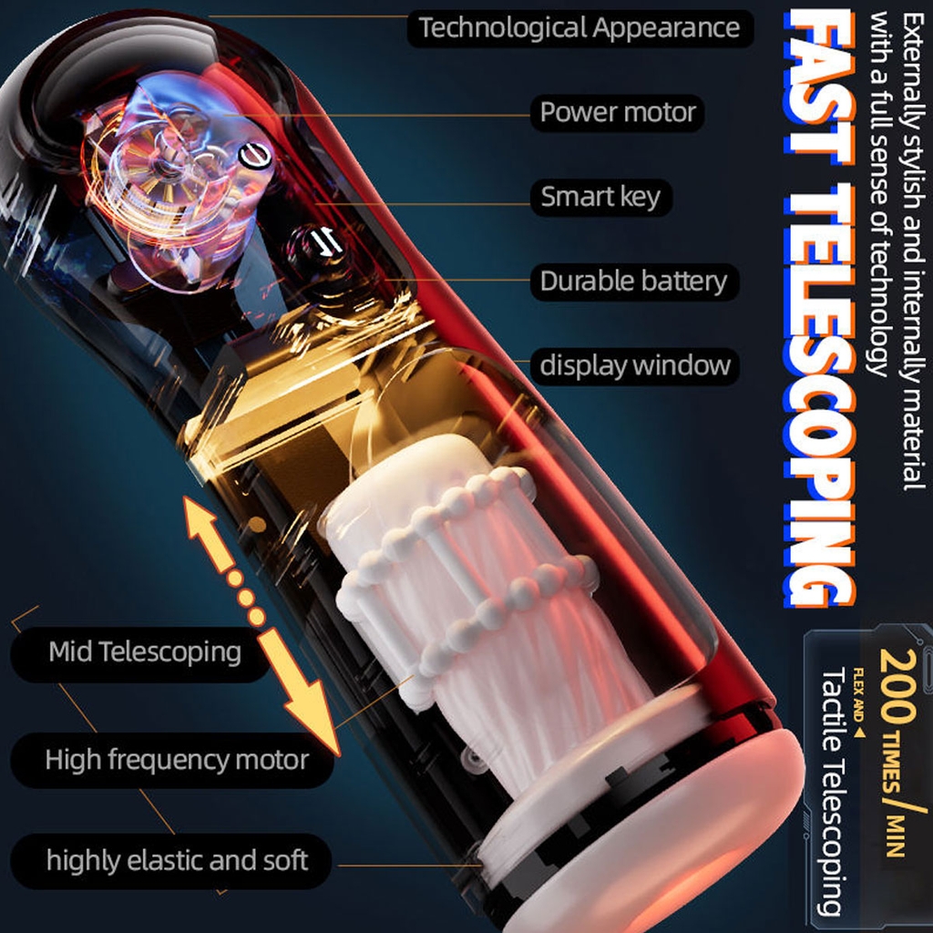 SMT1666 - Cốc thủ dâm silicon tự động có giọng nói dài 18cm