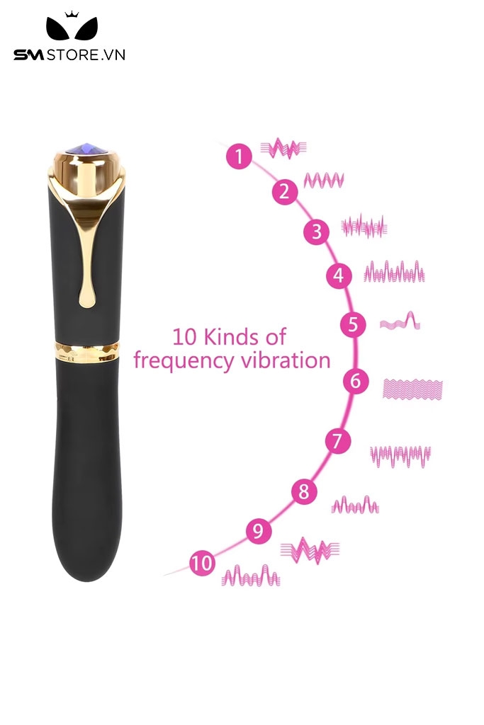 SMT2318 - Máy rung hình chiếc bút có 10 tần số sạc điện dài 19cm