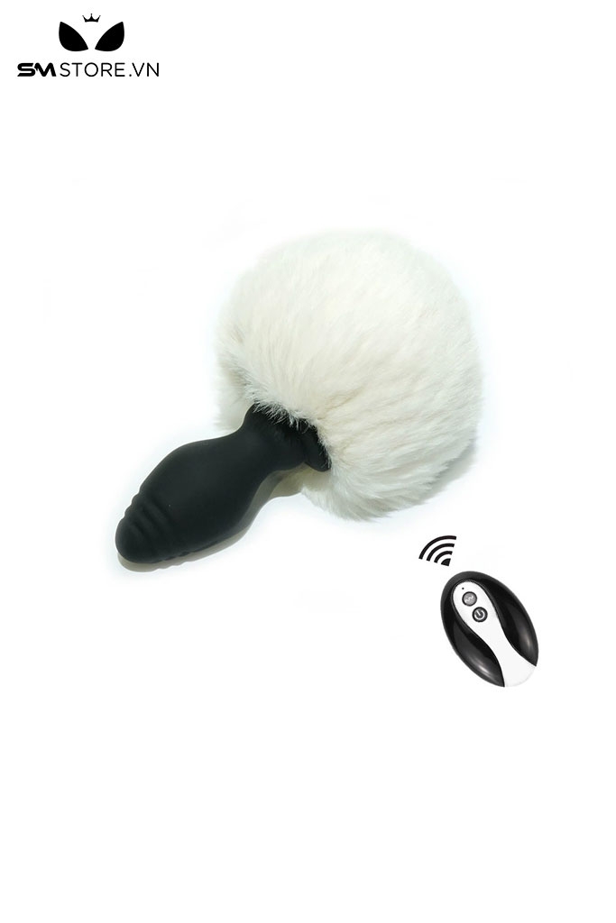 SMT1181 - Đuôi thỏ cosplay butt plug rung silicon có điều khiển từ xa