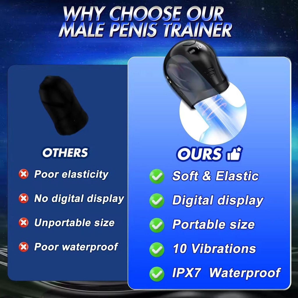 SMT2367 - Cốc thủ dâm rung đầu dương vật có 10 tần số sạc điện