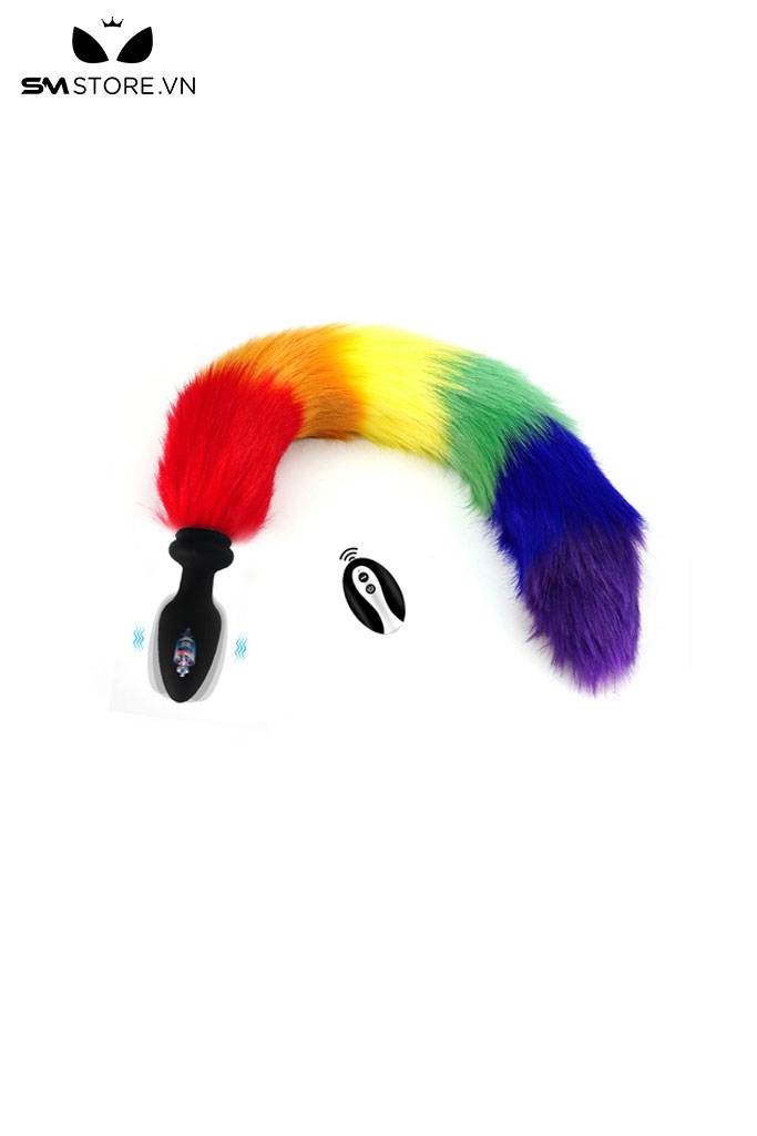 SMT1180 - Đuôi cáo cosplay có phích hậu môn silicon điều khiển từ xa