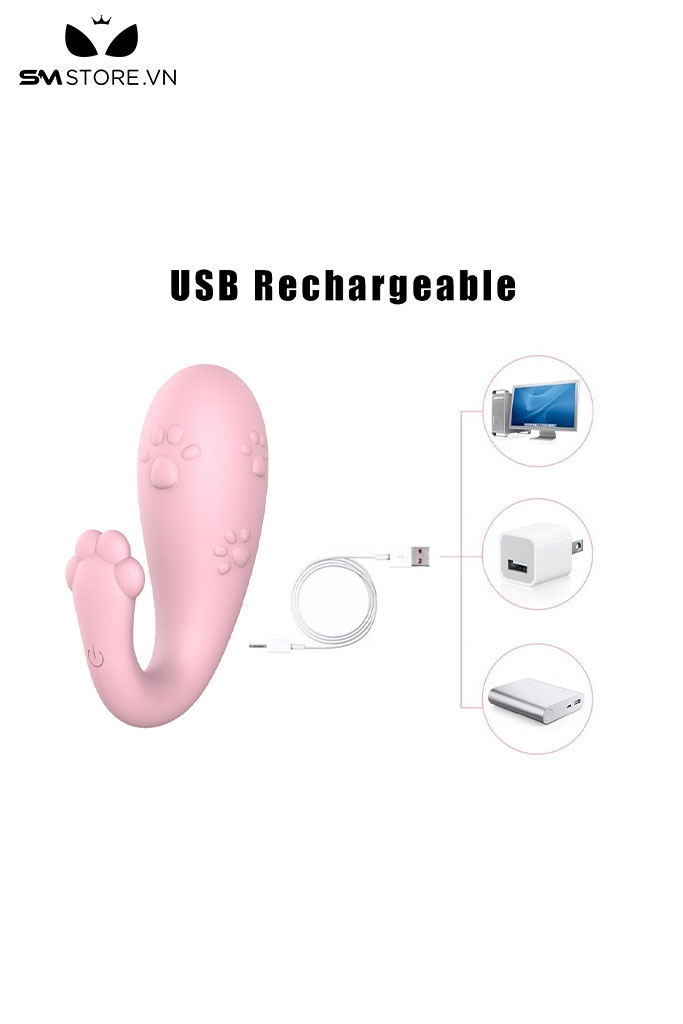 SMT515 - Trứng rung tình yêu hình cá voi dài 98mm màu hồng