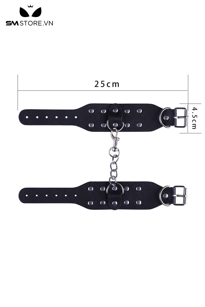 SMT2459 - Còng tay tình yêu đính đinh tán có nấc điều chỉnh dài 25cm