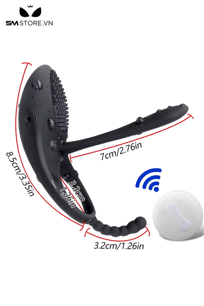 SMT786 - Máy rung hậu môn mix vòng rung đeo dương vật điều khiển xa