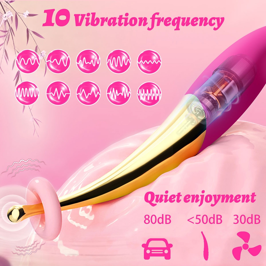 SMT2362 - Máy rung có 10 chế độ hình que cong silicon dài 15.6cm