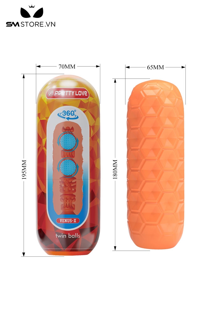 SMT2772 - Cốc thủ dâm silicon tháo rời Pretty Love dài 18cm