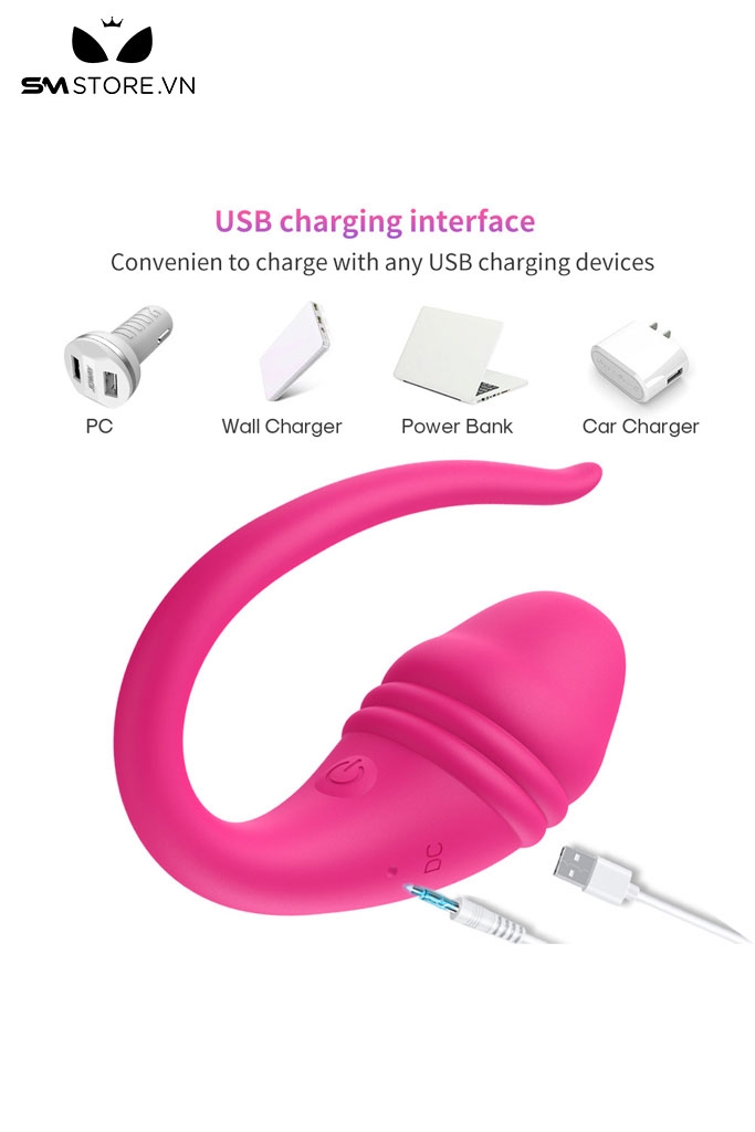 SMT2969 - Trứng rung tình yêu silicon vân ngang điều khiển qua APP