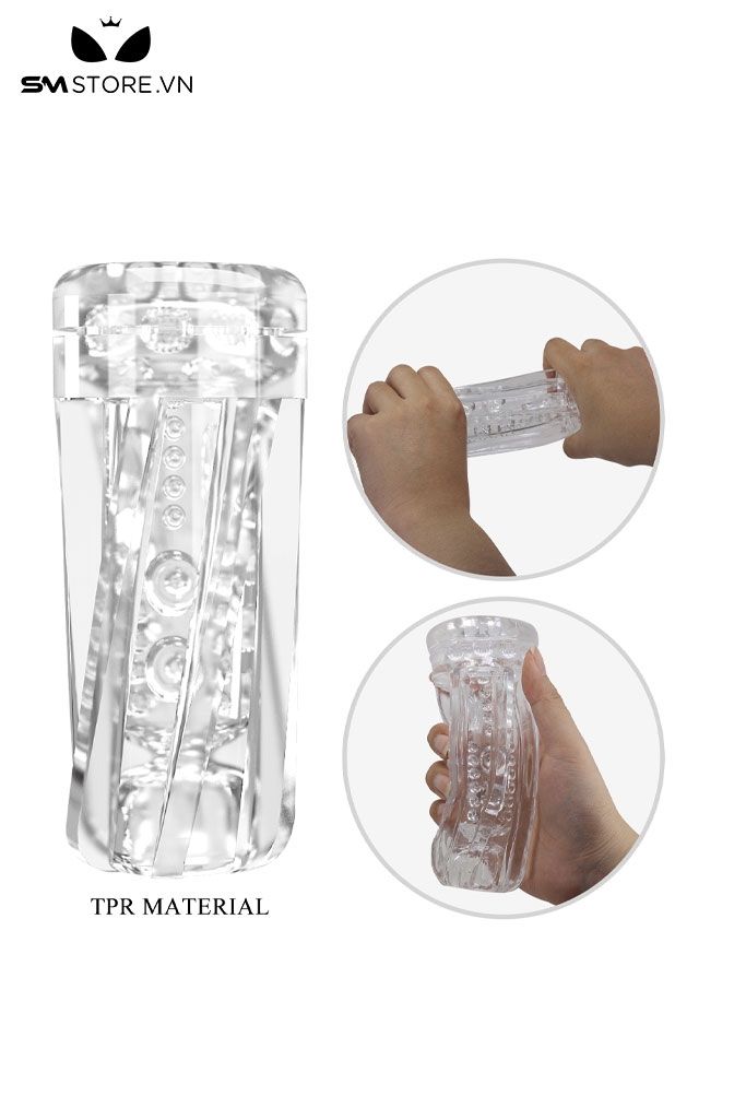 SMT2770 - Cốc thủ dâm trong suốt có rung Pretty Love tháo rời dài 19cm