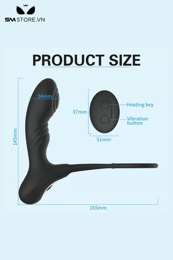 SMT1566 - Máy rung 10 tần số hậu môn mix vòng đeo dương vật