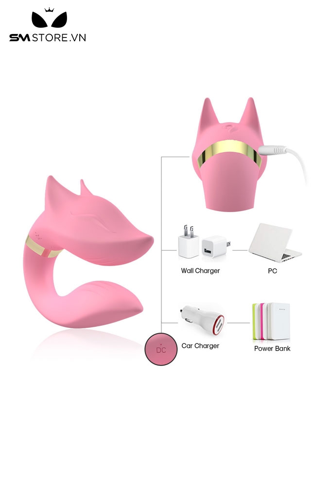 SMT1976 - Trứng rung điều khiển từ xa hình đầu cáo silicon dài 9.2cm