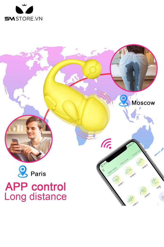 SMT1604 - Trứng rung silicon có 9 tốc độ điều khiển từ xa sạc điện