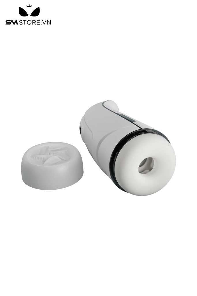 SMT299 - Cốc thủ dâm silicon với 12 chế độ dài 260mm màu trắng