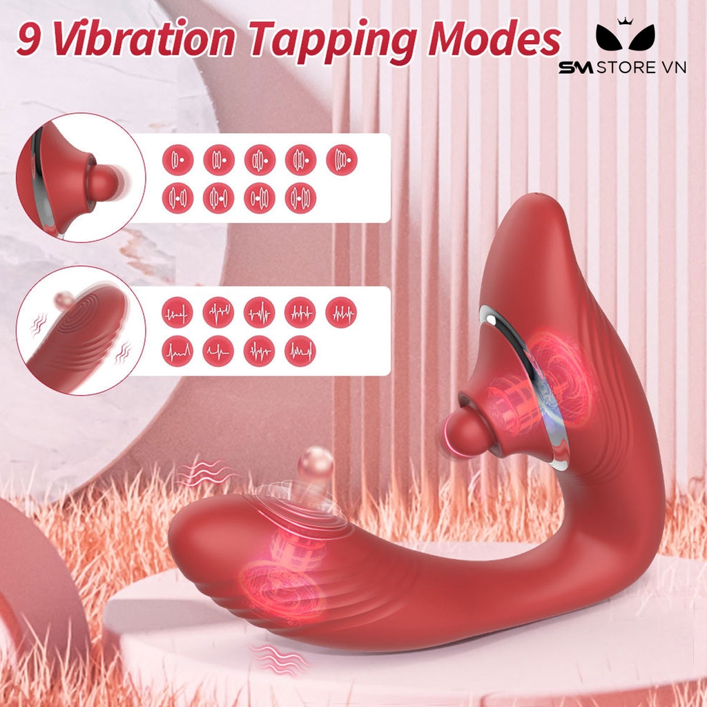 SMT2015 - Máy rung hạt xoay silicon có 9 tần số sạc điện dài 12.8cm