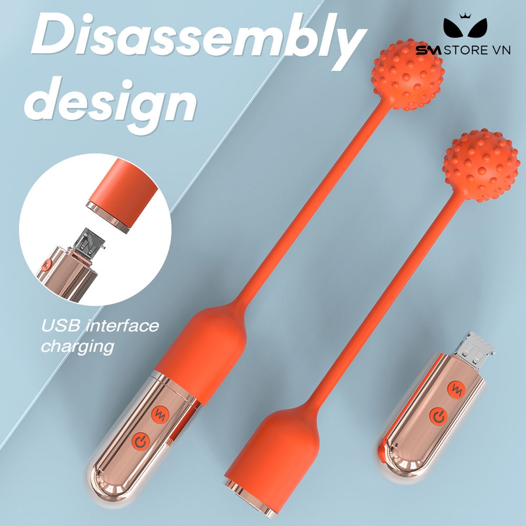 SMT1534 - Máy rung 2 đầu có gai có 9 chế độ sạc USB chống nước