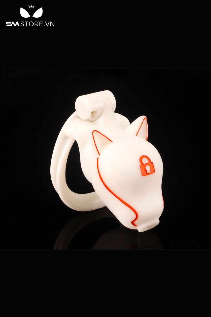 SMT2646 - Khóa dương vật bằng nhựa đầu chó kèm 4 vòng