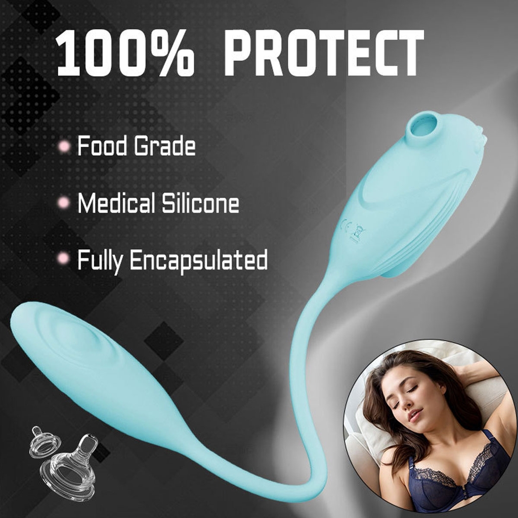 SMT1696 - Trứng rung silicon 2 đầu có 10 chế độ hút dài 31cm