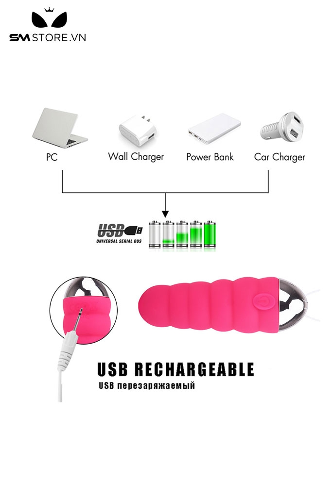 SMT2235 - Máy rung 10 tần số sạc điện điều khiển mini từ xa dài 88mm