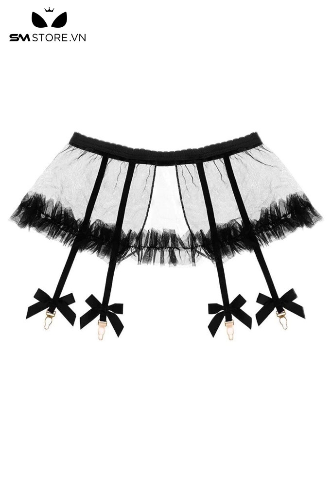 SMP136 - Garter đai kẹp vớ mix bèo gắn nơ siêu quyến rũ sexy