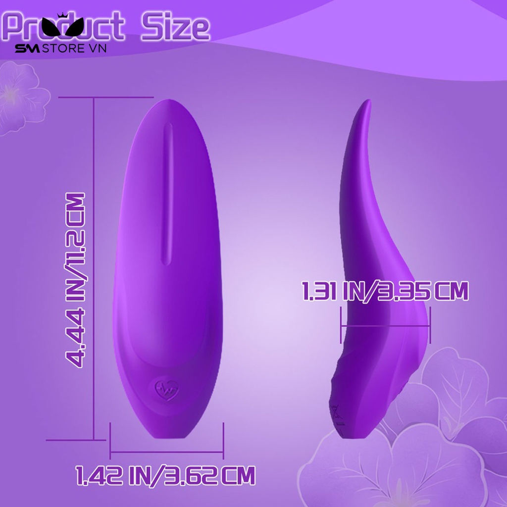 SMT1359 - Lưỡi rung tím bằng silicon với 7 tần số rung chống nước