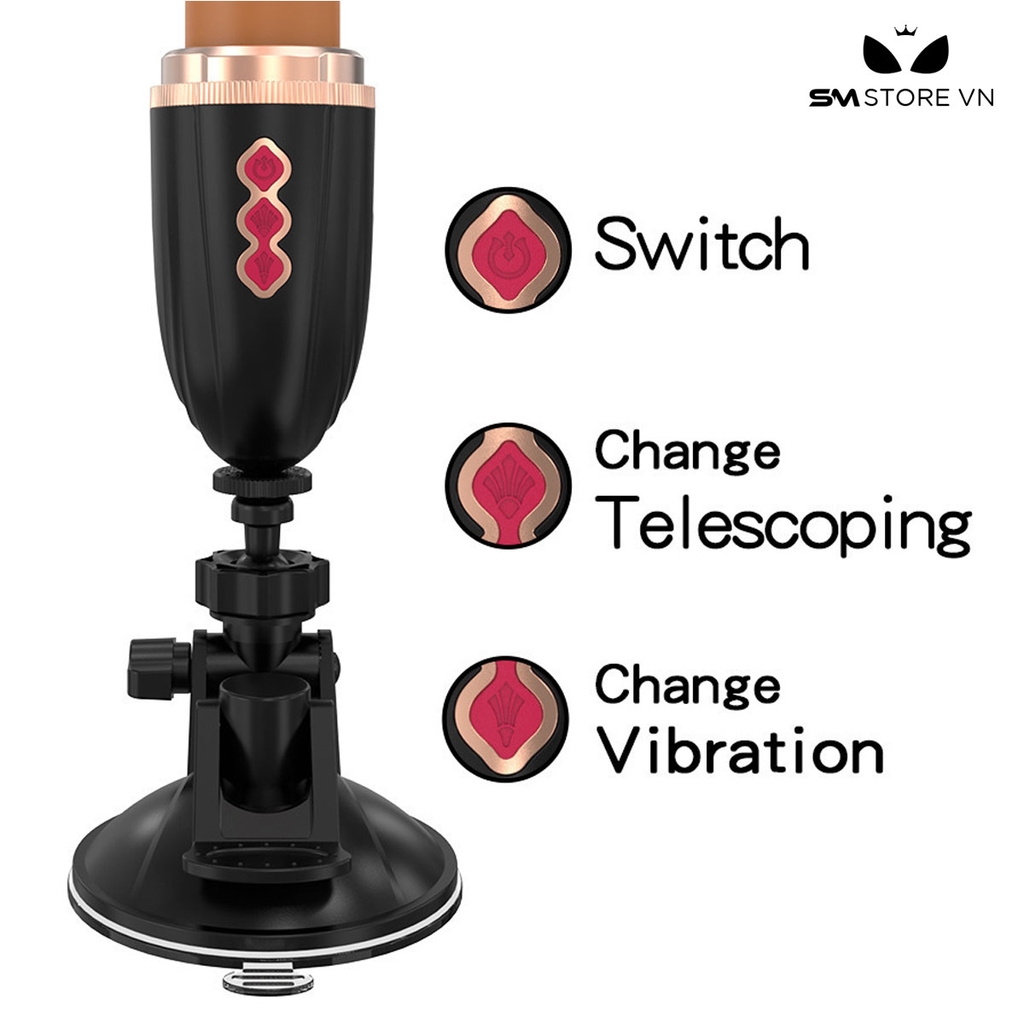 SMT1665 - Máy làm tình tự động rung 10 tần số dài 32cm dùng sạc