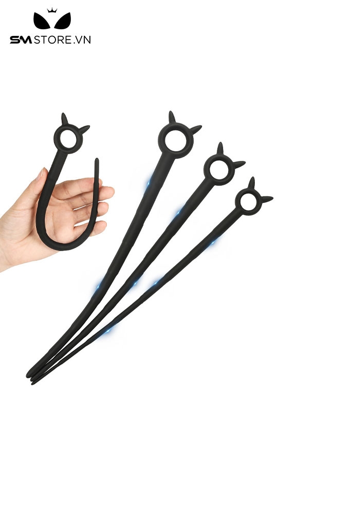 SMT574 - Que rung niệu đạo hình tai thỏ dài 299mm màu đen với 3 size
