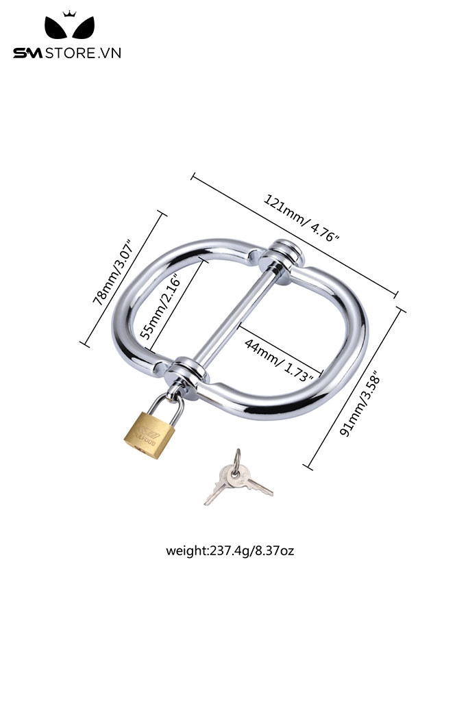 SMT269 - Còng tay tình yêu kim loại khóa chữ D đường kính 4.1 mm