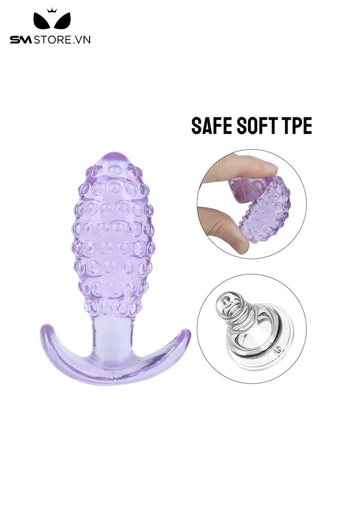 SMT1334 - Phích cắm hậu môn có gai bằng silicon mềm dẻo có 4 size