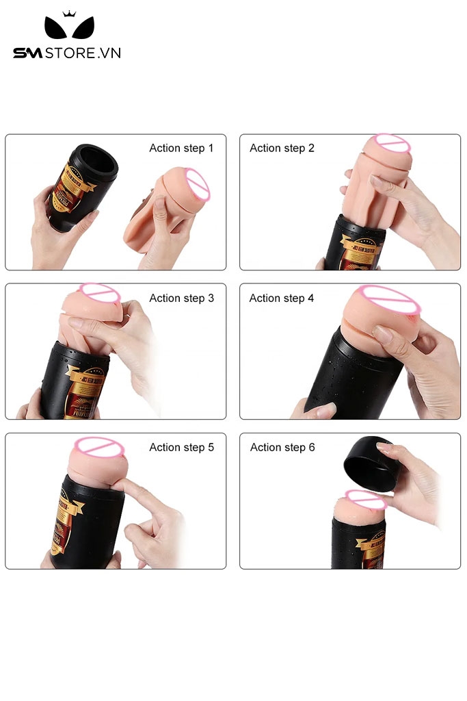 SMT1542 - Cốc thủ dâm ngụy trang chai bia có 10 tần số rung