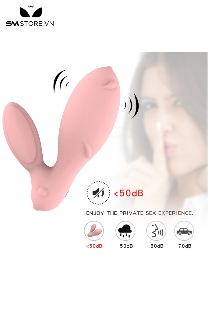 SMT2732 - Trứng rung 2 đầu hình con thỏ điều khiển từ xa dài 112mm