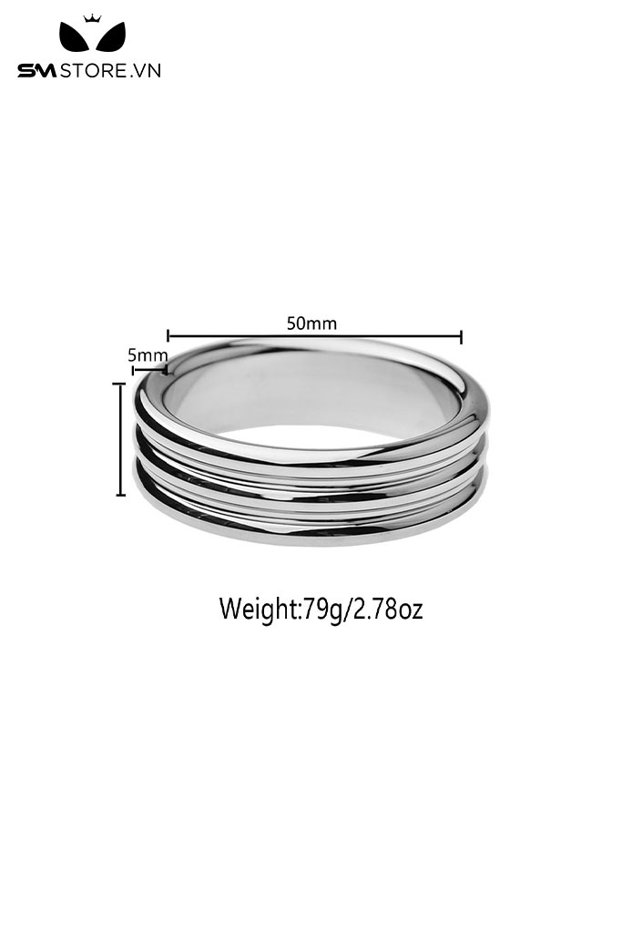 SMT621 - Vòng đeo tinh hoàn inox thiết kế 3 vòng tròn với 5 size