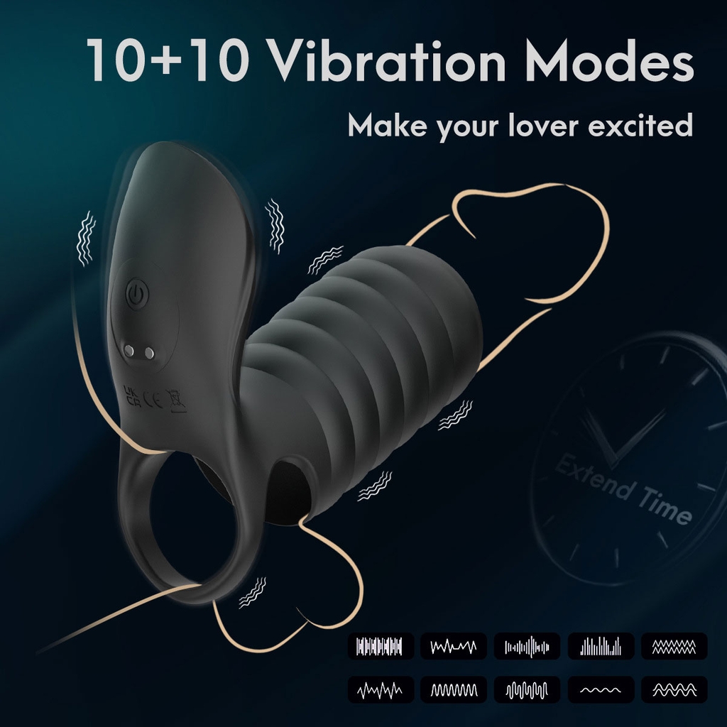 SMT2718 - Vòng đeo dương vật có 10 chế độ rung điều khiển từ xa