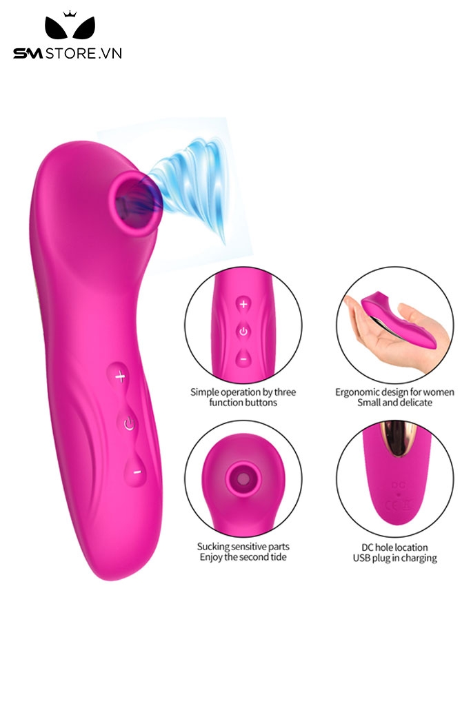 SMT2366 - Máy hút âm đạo silicon có 10 chế độ sạc điện dài 11.6cm