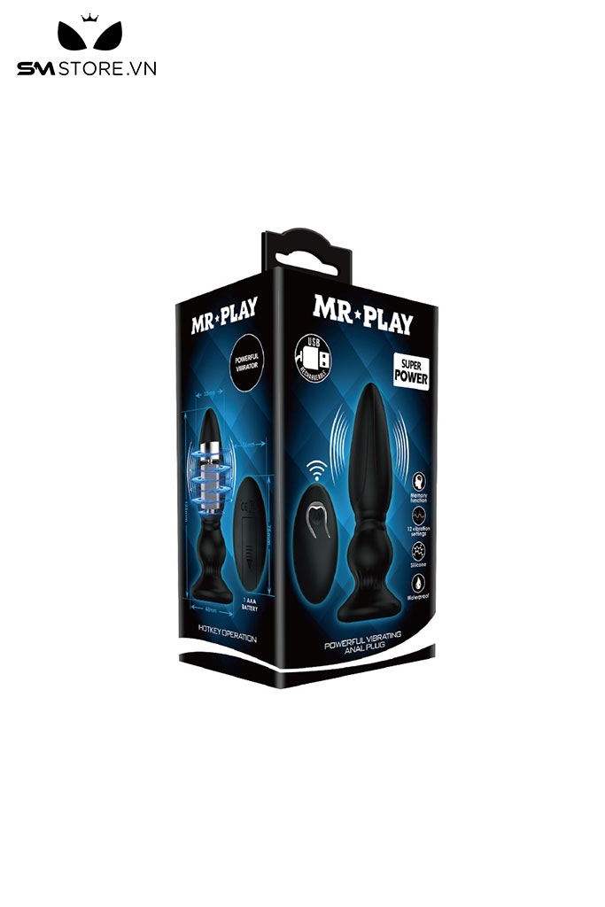 SMT331 - Butt plugs cắm hậu môn điều khiển từ xa silicon dài 125mm