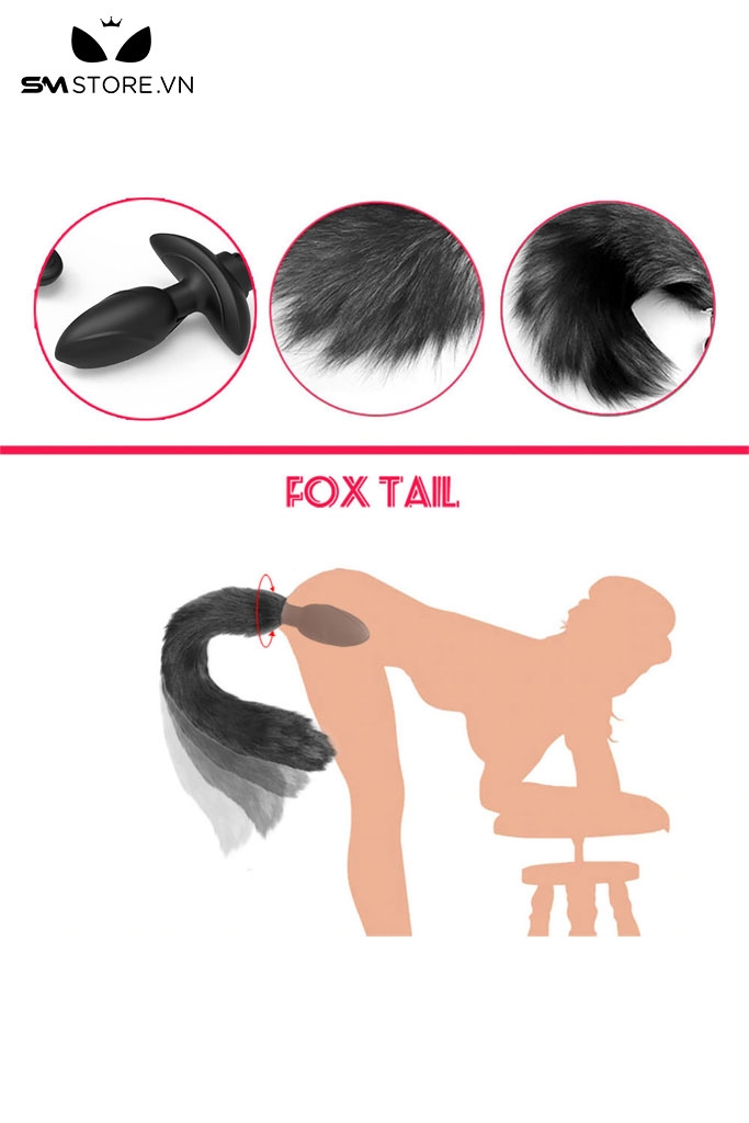 SMT1217 - Đuôi cáo cosplay rung xoay điều khiển từ xa sạc điện