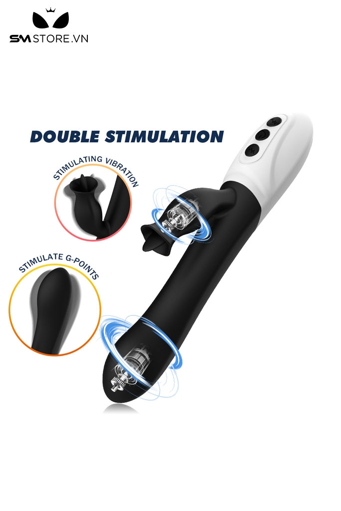 SMT2793 - Máy rung 2 đầu có lưỡi liếm và 23 tần số dài 224mm