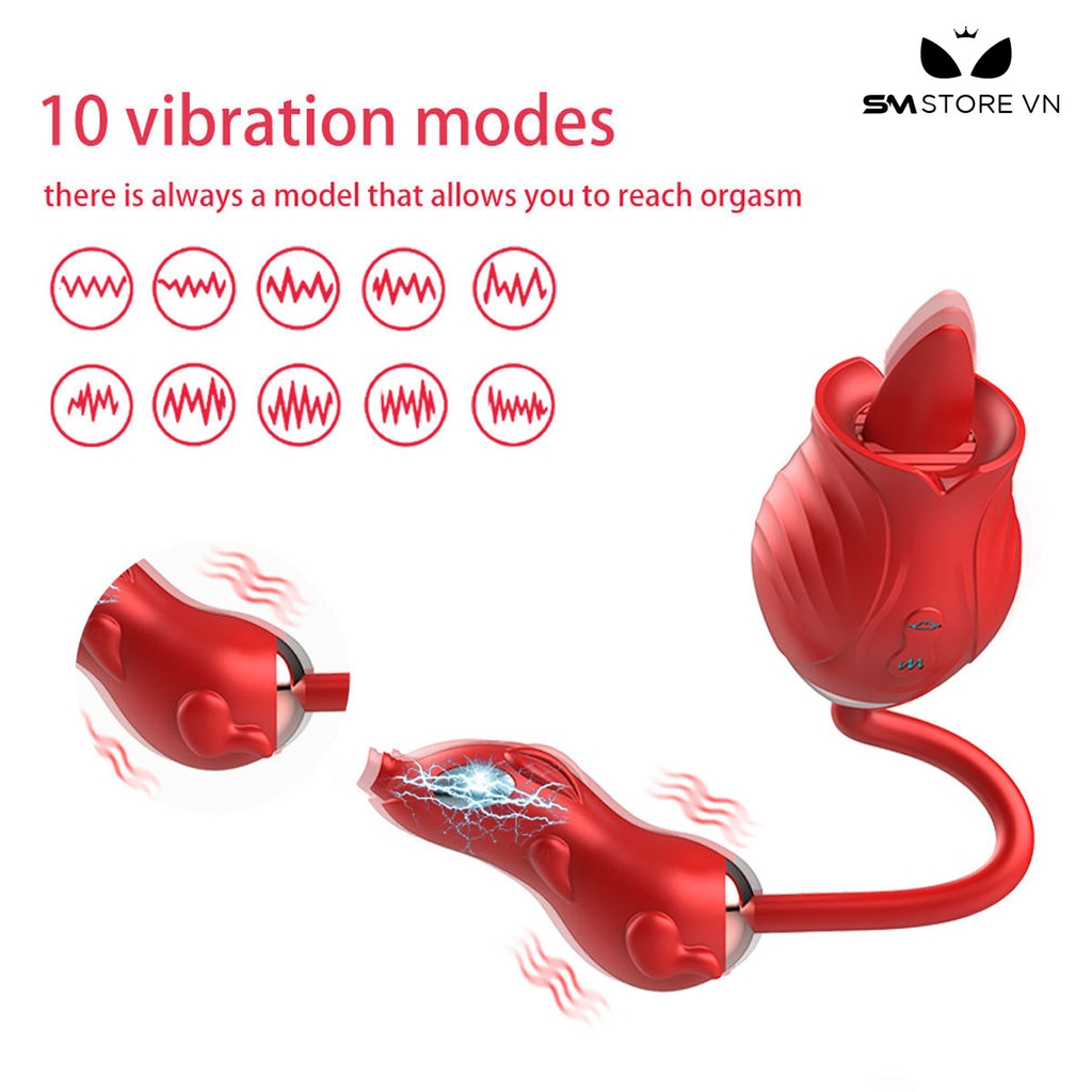 SMT2827 - Trứng rung 2 đầu có lưỡi liếm ngụy trang con chuột sạc điện