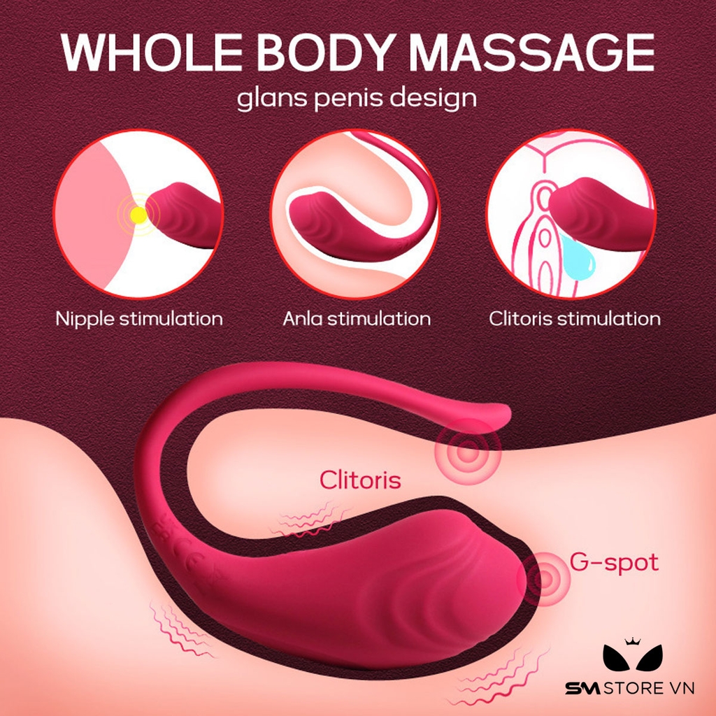 SMT1957 - Trứng rung điều khiển từ xa có độ ồn thấp dài 10.2cm