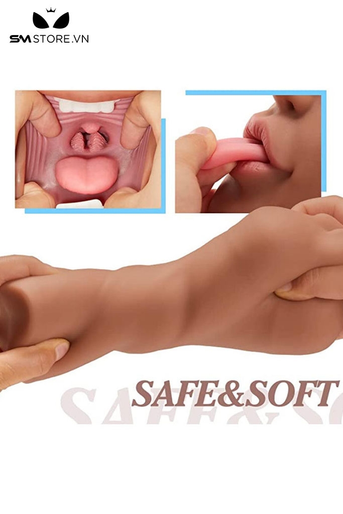 SMT480 - Âm đạo giả mix miệng có răng chất liệu silicon dài 17cm