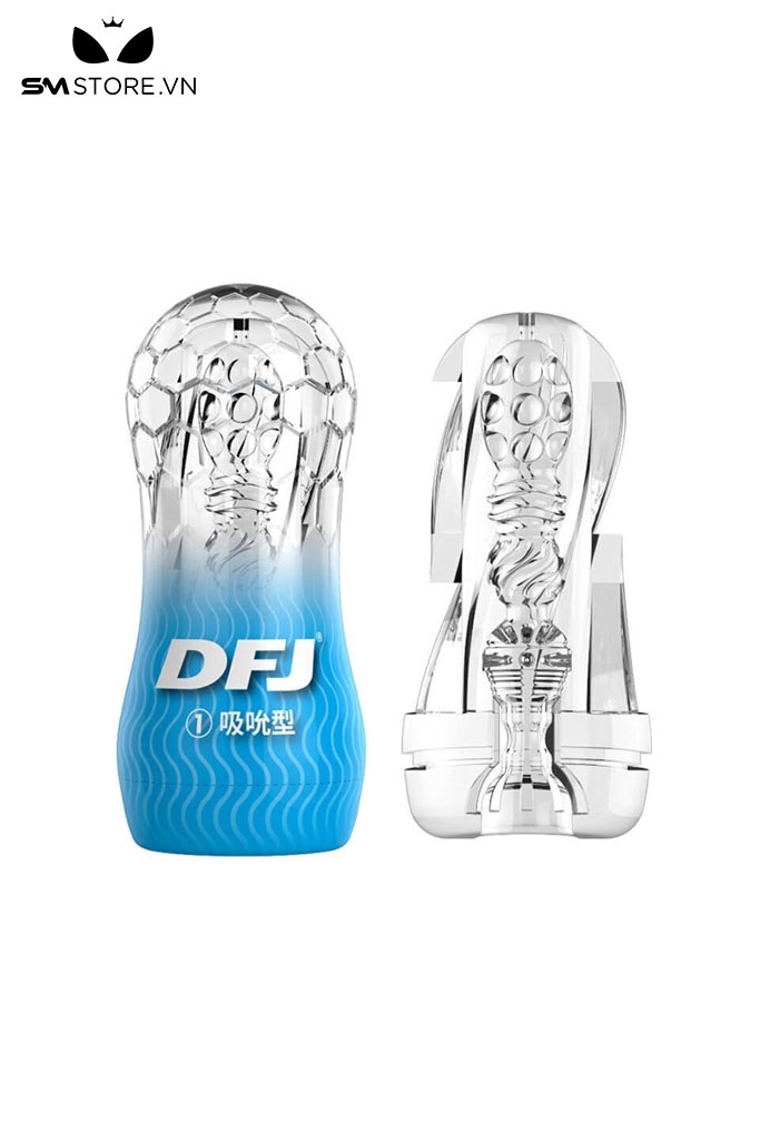 SMT2430 - Cốc thủ dâm trong suốt DFJ có kiểu xoay hút và kích thích