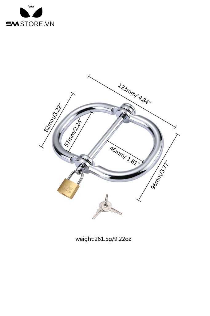 SMT269 - Còng tay tình yêu kim loại khóa chữ D đường kính 4.1 mm