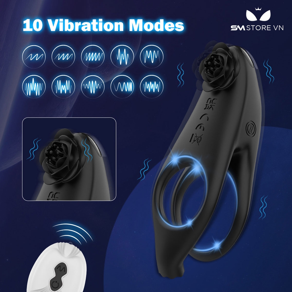 SMT1371 - Vòng đeo dương vật chống xuất tinh sớm điều khiển từ xa