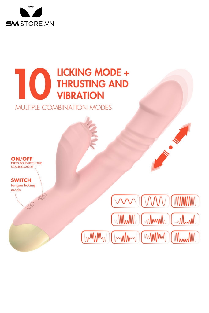 SMT2507 - Máy rung 2 đầu có 10 chế độ rung đầu dương vật sạc điện