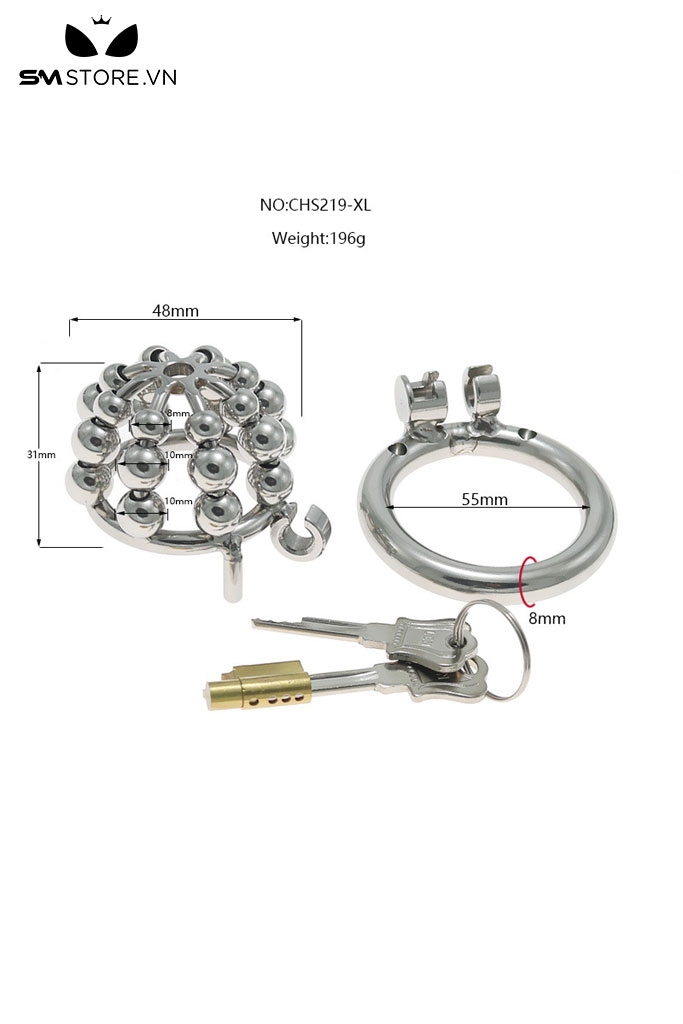 SMT2705 - Khóa dương vật inox không gỉ nắp nồi có 24 hạt